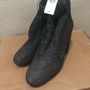 Express shimmer ankle booties. Sock type fit.